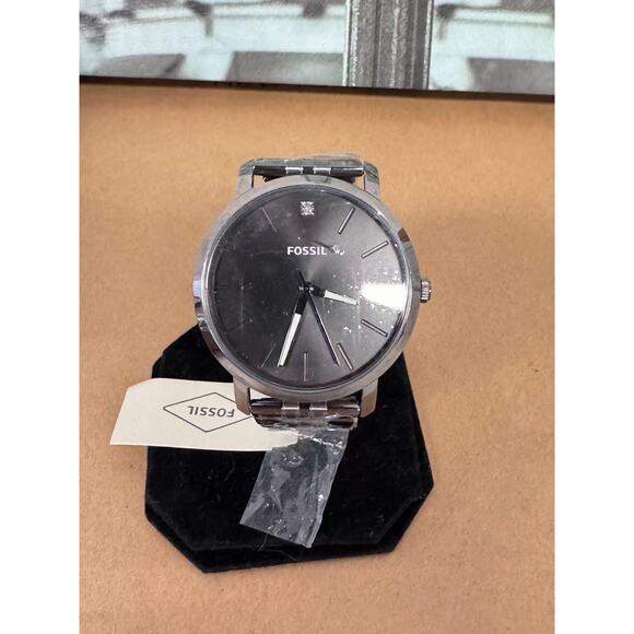 NWT Fossil BQ2419 Lux Luther Three-Hand Smoke Stainless Steel Watch - Picture 4 of 8